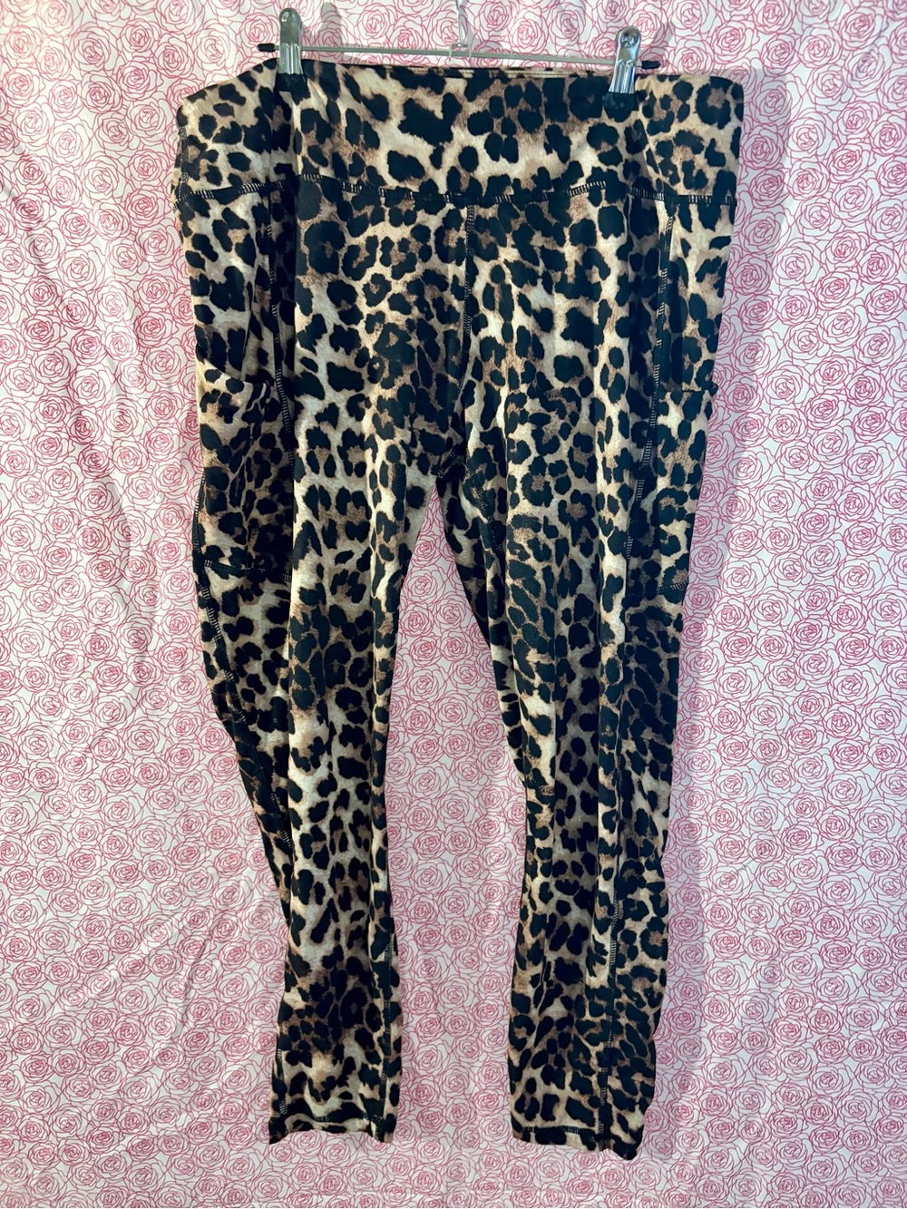 3/$15 Leopard Print High-Waist Leggings - Tan & Black